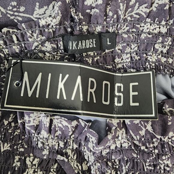 Mikarose Womens Button Front Maxi Skirt Size Large Pewter Branch Pull On Lined - Picture 8 of 12